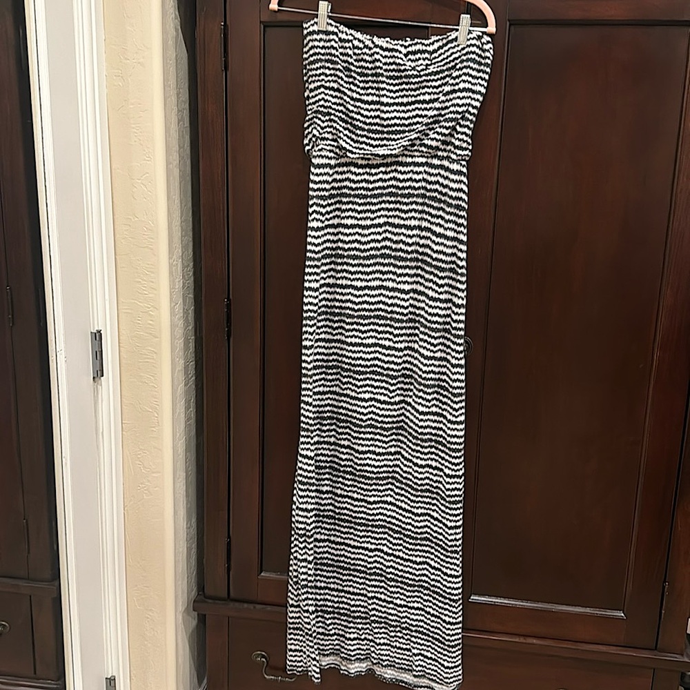 Black and white striped maxi